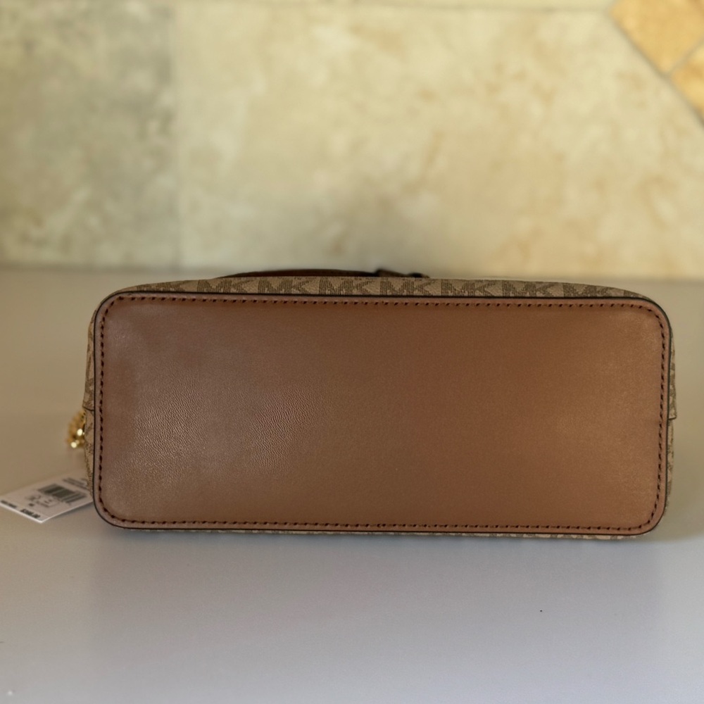 Michael Kors Jet Set Travel Dome Brown Crossbody Bag + Wallet Set - Picture 6 of 15